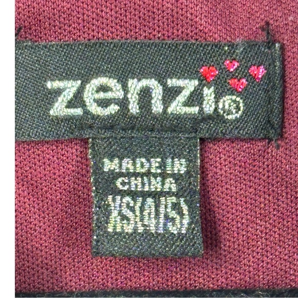 Zenzi Girls Sleeveless Ruffle Shoulder Party Dress Burgundy Floral Size XS(4/5) - Picture 6 of 11